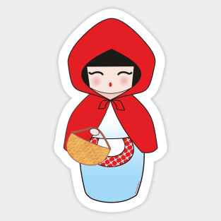 Kokeshi Little red riding hood Sticker